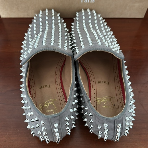 Christian Louboutin Gray Studded Men's Shoes - Picture 4 of 11